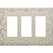 Franklin Brass W35079-SN-C Classic Lace Triple Decorator Wall Plate\u0026#44; Switch Plate \u0026 Cover - Satin Nickel